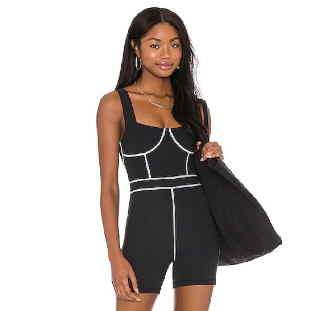 WeWoreWhat Corset Bodysuit in Black